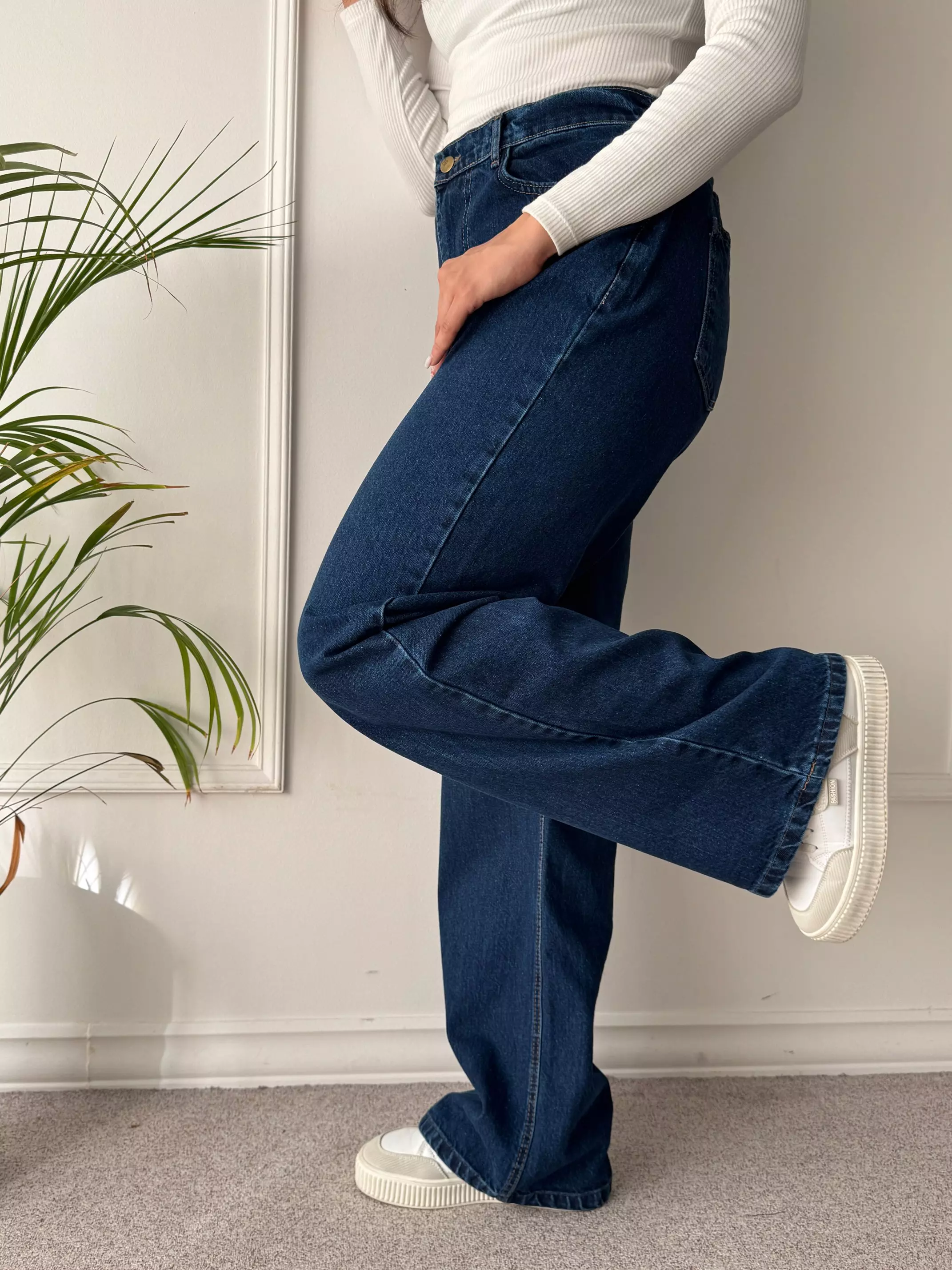 شلوار جین نیم بگ الگا